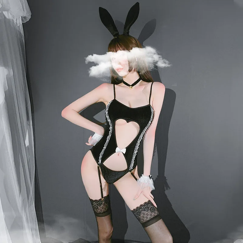 

Bowknot Bunny Sexy Cosplay costume Maid Lingerie Rabbit Bodysuit Erotic Outfit Wrapped Chest Sweet Gift for Women and Girlfriend