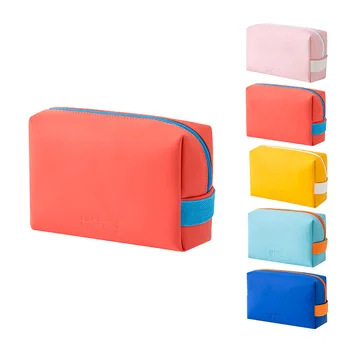 

Women Travel Cosmetic Bag Waterproof Pu Cute Candy Colors Lady Makeup Bags Portable Toiletry Storage Bag Organizer Box New