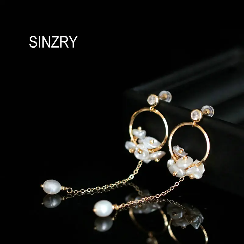 

SINZRY NEW original handmade natural pearl trendy multi design personality drop earring for female