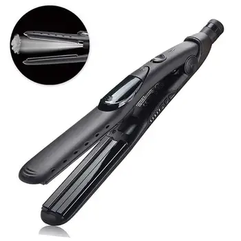 

Straightening Irons Professional Steam Hair Iron Straightener Flat Iron For Hair 2-in-1 Corrugation Curling Irons Styling Tools