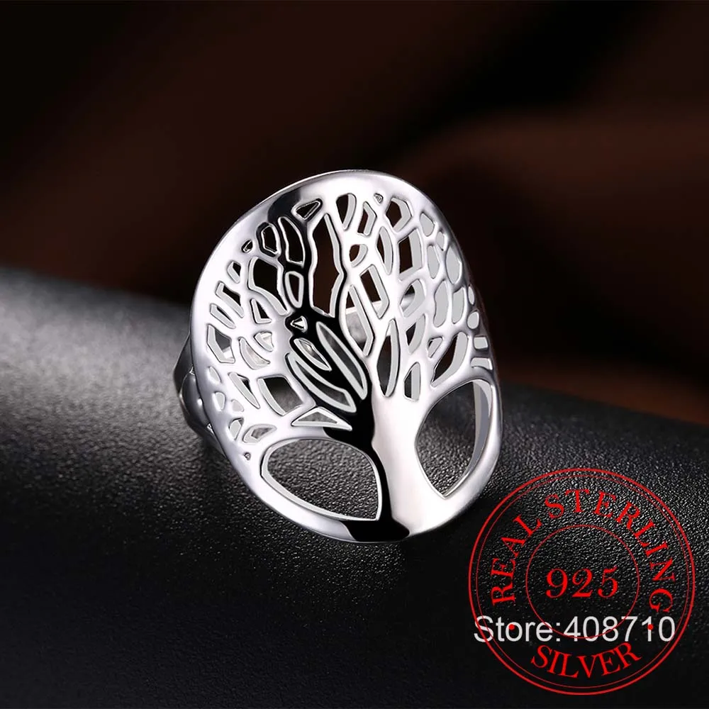 Женское кольцо из серебра 925 пробы с изображением дерева жизни|tree of life ring|silver
