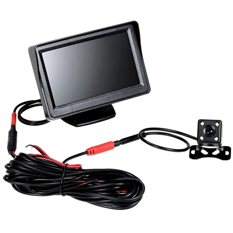 Car Rear View System Monitor 4.3" TFT LCD+Night Vision Backup Reverse Camera Kit 
