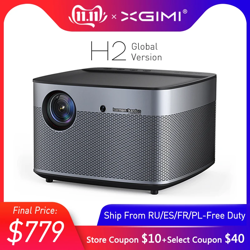 

XGIMI H2 Global version DLP Projector 1080P Full HD 1350 Ansi Lumens 3D Projecteur 4K Android Wifi Home Theater Beamer