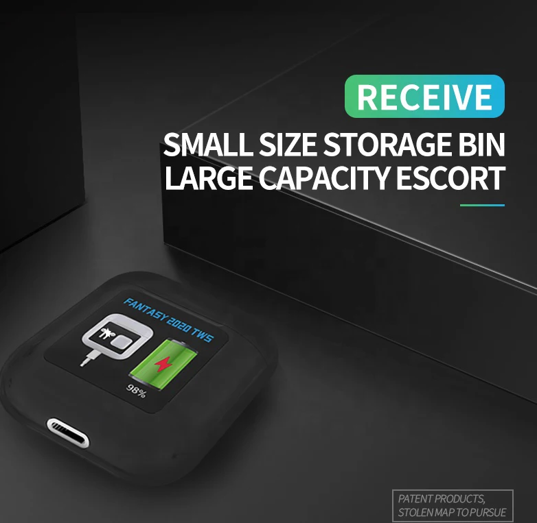 FANTASY TWS Bluetooth наушники 1,3 дюймов ЖК-дисплей истинный беспроводной мини IPX4 Водонепроницаемый Bluetooth 5,0+ наушники для спорта