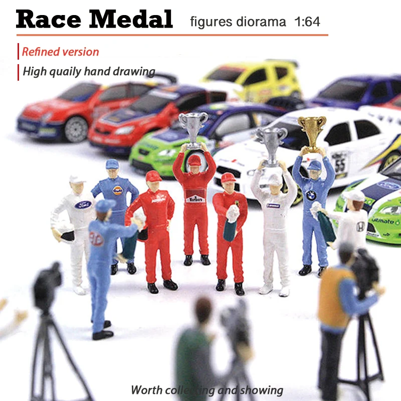 Racemedal 1:64 Parco Giochi Persone Che Corrono Fan Scenario Modello 2 Greenlight M2 Siku