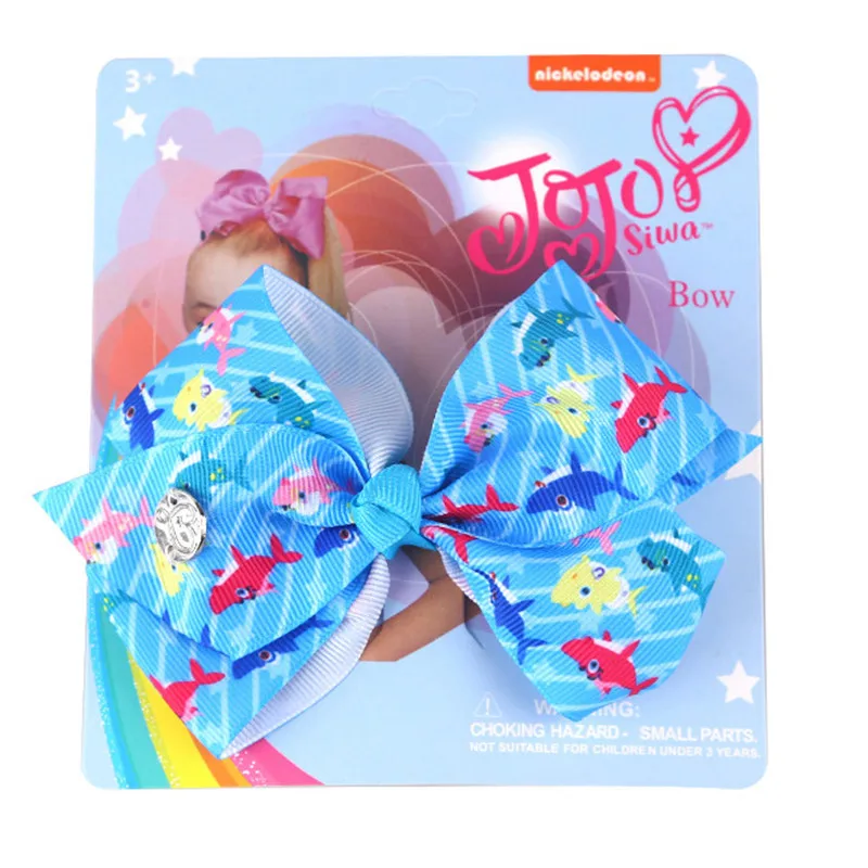 2 5," jojo бант для волос Русалочка Единорог принт бант из ленты шпилька бант с заколкой для девочек вечерние аксессуары для волос Рождественский подарок - Цвет: 2