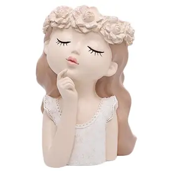 

1pc Exquisite Creative Durable Resin Planter Desktop Ornament Flower Pots for Garden Desktop Office