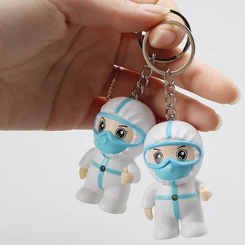 

Souvenir White Angel Keychain Cartoon Nurse Keyring Pendant With Hook Thanksgiving Present Toy Gift Anti-Epidemic Souvenir