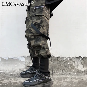 

High Waist Cargo Pants Women 2019 harajuku Loose Pockets Pants Womens Streetwear Embroidery Hip Hop Pants pantalon mujer