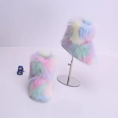 SWONCO Bota/женские зимние ботинки; женская обувь; Сезон Зима; коллекция года; Теплые ботильоны; женская повседневная обувь; зимние женские ботинки с искусственным лисьим мехом - Цвет: B22