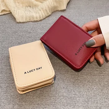 

SHUJIN Fashion Lipstick Pouch Women's Portable Cosmetic Bag With Mirror Mini Bag For women Make Up Case Female Lipstick Case