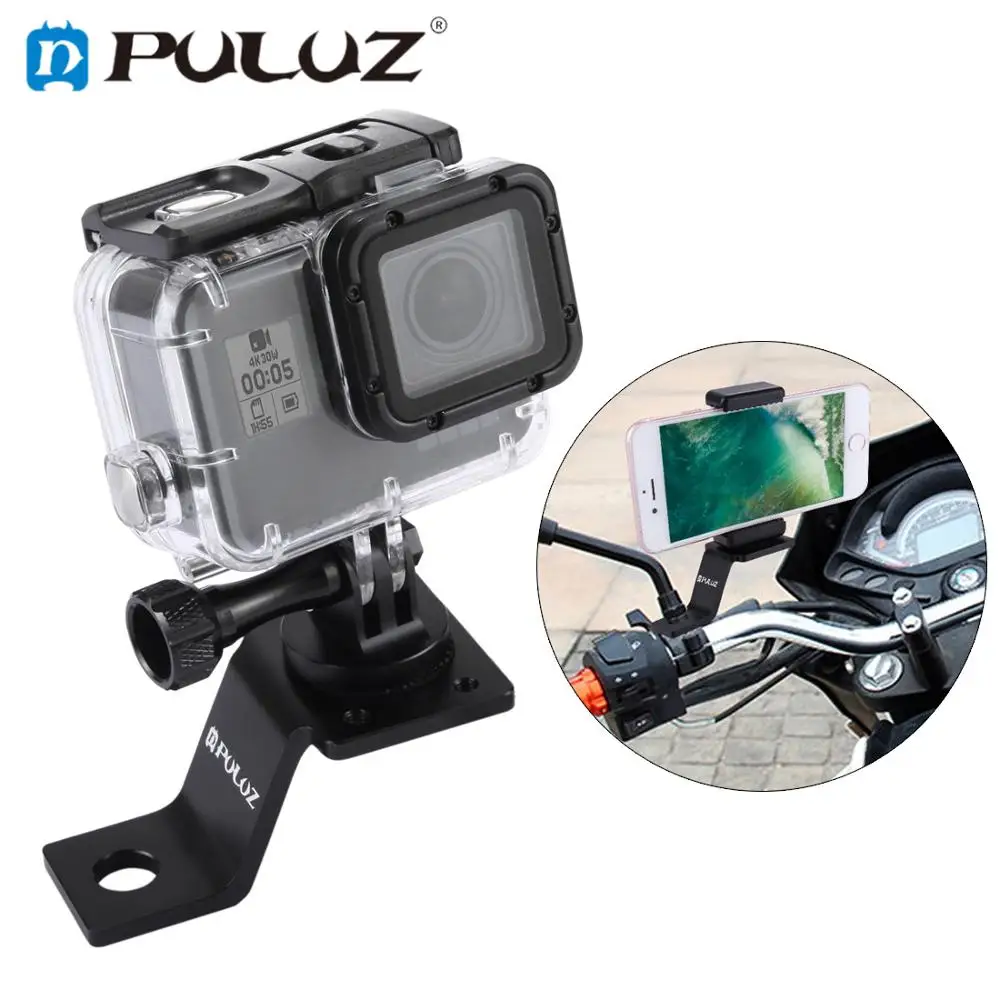

PULUZ Aluminum Motorcycle Fixed Holder Action Camera Mount Bracket for GoPro HERO7/6/5/4/3/2/DJI OSMO Action/Xiaoyi/other Camera