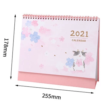 

1Pc Cartoon Animal Unicorn Desktop Calendar Dual Daily Schedule Table Planner Yearly Agenda August 2020 to December 2021