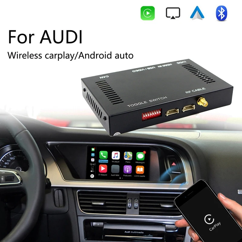 Car Wireless Carplay Android Auto Interface Box Smartphone Link Receiver for A4 A5 Q3 Q5 S5 3G MMI System | Автомобили и