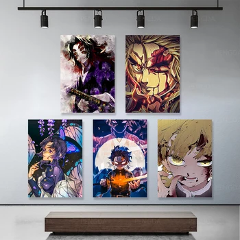 

HD Prints Home Decor Canvas Poster Demon Slayer Cool Painting Japan Anime Wall Art Modular Picture No Framework For Living Room