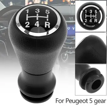 

5 Speeds ABS Plastic + Chrome Manual Gear Shift Handball Knob for CITROEN C1 C3 C4 Series / PEUGEOT 5 Gear Models