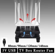 Ventilateur de boîtier TV USB, 5V DC, silencieux, ventilateur de routeur avec filet de protection, ventilateur de bureau, 80mm, 92mm, 120mm, 140mm, 1 ensemble
