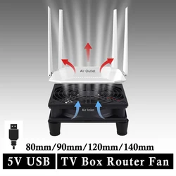 Ventilateur de boîtier TV USB, 5V DC, silencieux, ventilateur de routeur avec filet de protection, ventilateur de bureau, 80mm, 92mm, 120mm, 140mm, 1 ensemble 