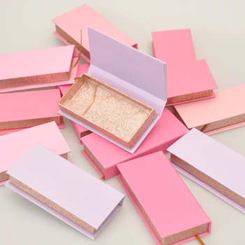 

10PCS Wholesale Eyelash Packaging Box Empty Lash Packaging with Tray Rectangle Case 25mm Mink Lashes Box Eyelashes Package