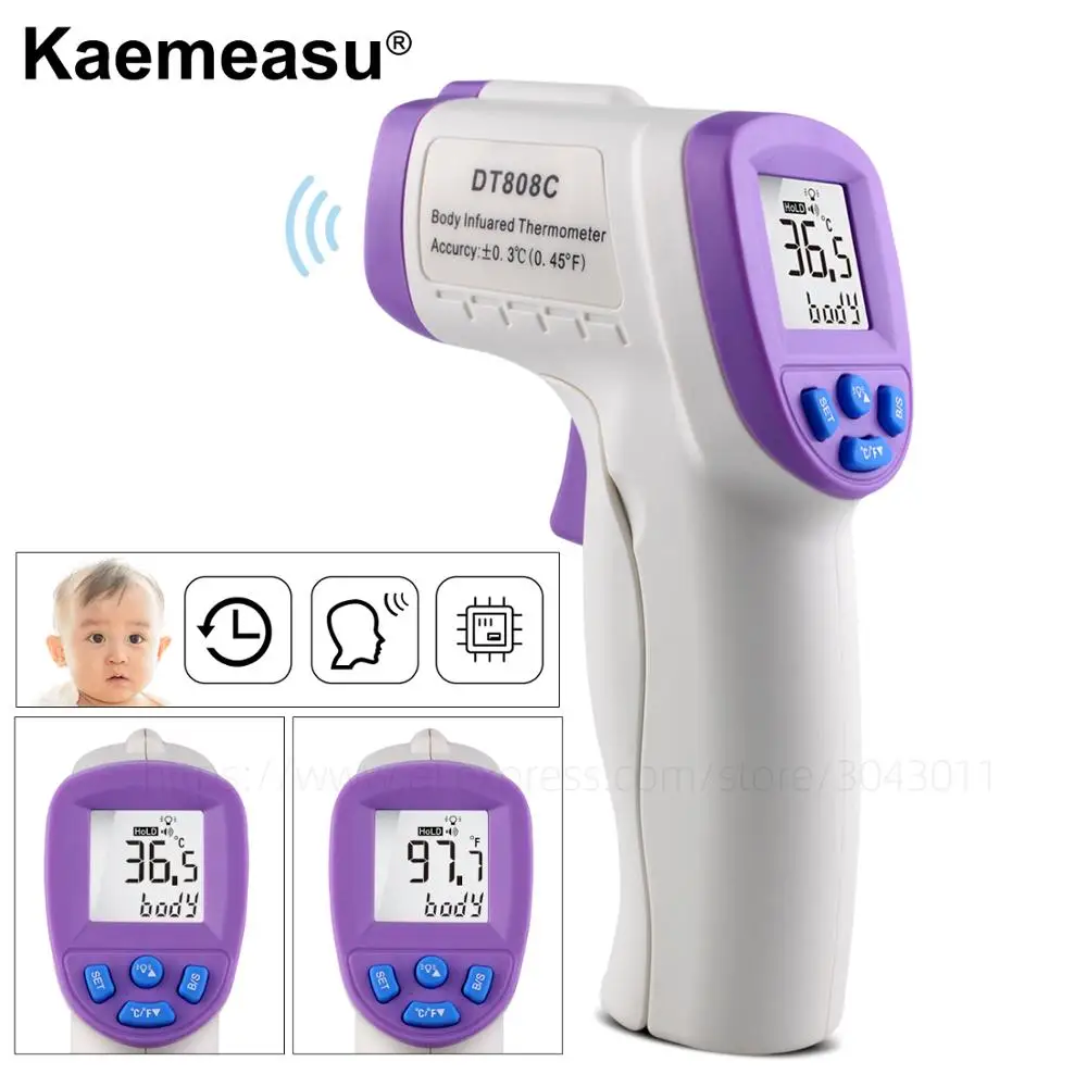 

Human Body Infrared Thermometer Non-contact Temperature Measuring Gun Handheld Electronic Thermometer Forehead Temperature Gun