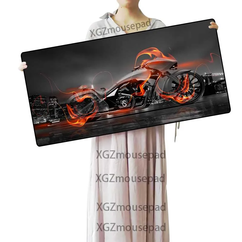 Большой коврик для мыши XGZ Cool мотоциклетный HD с изысканным черным покрытием