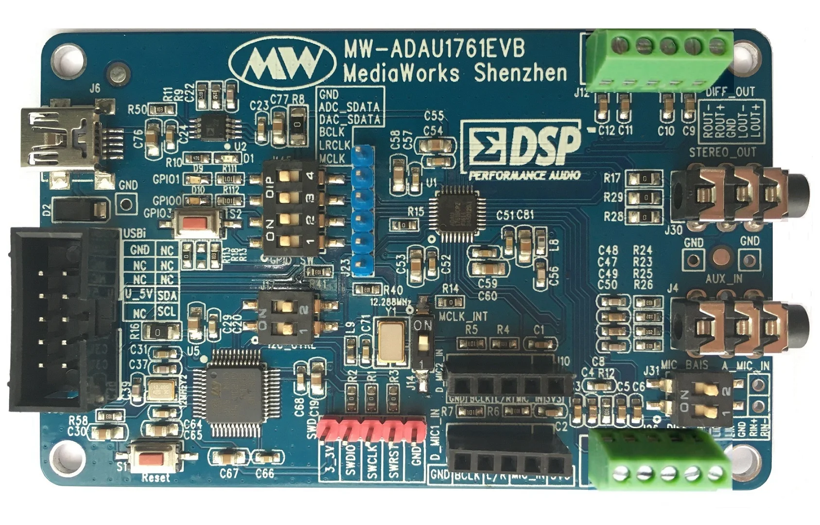 US $122.76 ADAU1761 Development Board MIC Test Board supports Multiple MIC Inputs