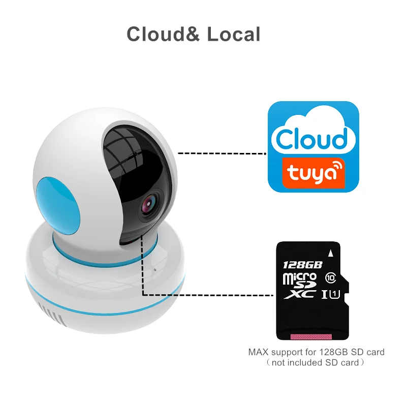 IP камера Tuya Беспроводная с поддержкой Wi Fi и 2 сторонним аудио 1080P|Камеры
