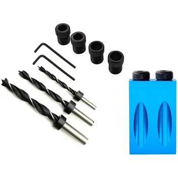 

Promotion! 15Pcs 15 Angle Woodworking Guide Positioner Kit Oblique Hole Locator Drilling Bits Jig Clamp Woodworking Kit