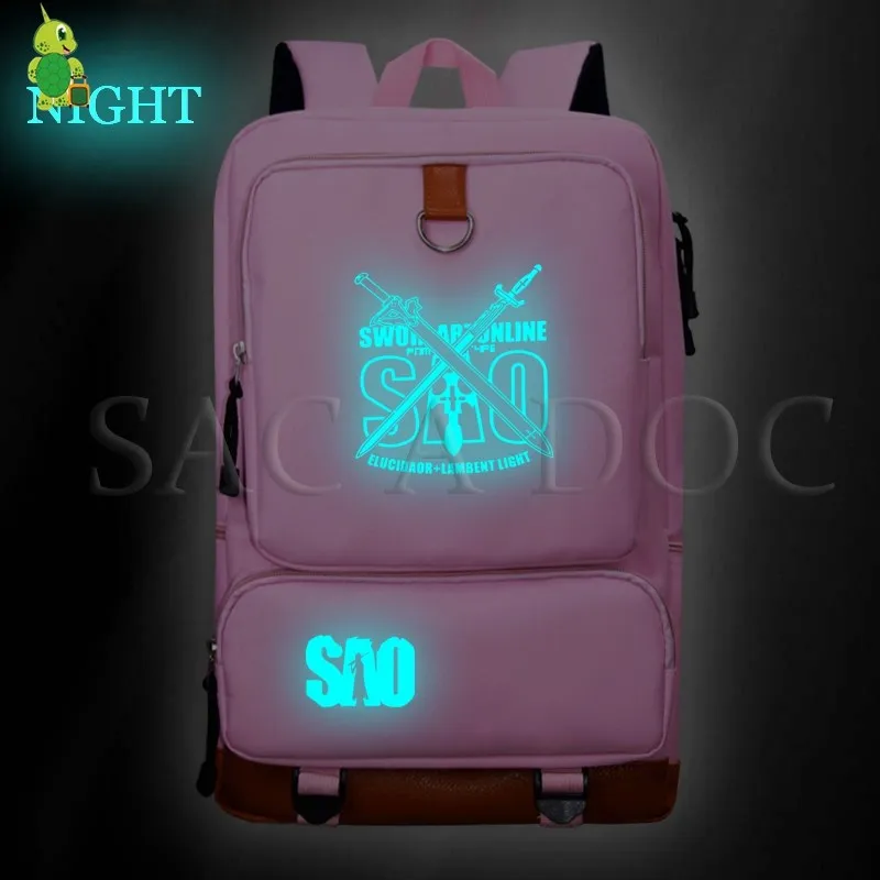 9 Mochila аниме меч искусство онлайн рюкзак школьные сумки для подростков женщин и мужчин холст рюкзак большой емкости дорожные сумки на плечо - Цвет: 9