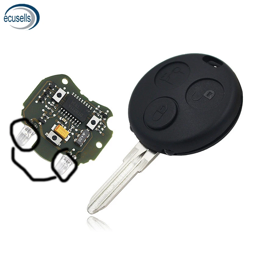3 кнопки дистанционный смарт ключ-брелок 433 МГц для Benz Smart A450 820 02 97 с 2 шт. инфракрасный