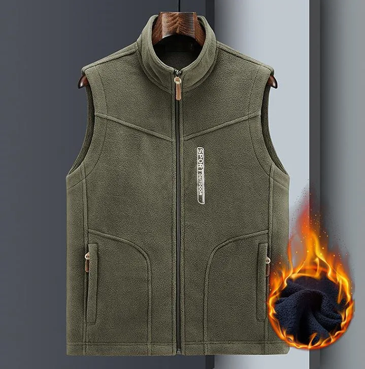 

Autumn Winter Vests Plus Size 5XL Men's Shaker Fleece Vest Casual Warm Sleeveless Waistcoat Outer Tops