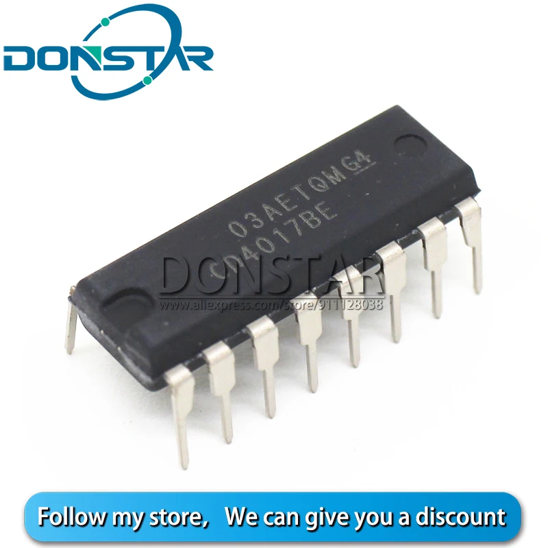 10 шт. CD4017BE CD4017 4017 4017BE DIP16 DIP-16 CD4017BM CMOS десятилитровый счетчик делителя IC |