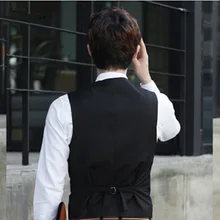 Весна и лето стиль корейский стиль мода Slim Fit костюм жилет Мужчины Англия повседневная одежда жилет