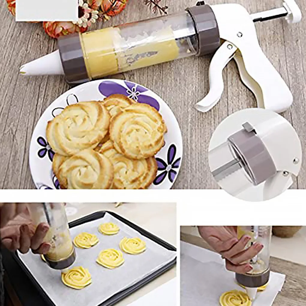 DIY Biscuit Machine Cookie Maker Icing Cookie Press Set with Stamp and Nozzles Home Bakery Baking Tool
