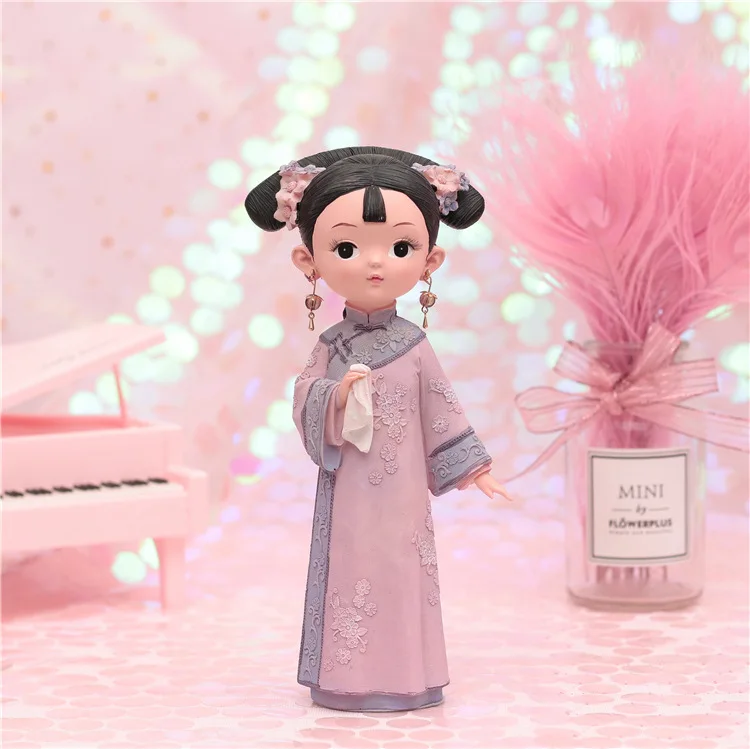 Китайский стиль гуманоид кукла корт девушка украшения Ретро Декор творческие подарки для девочек на день рождения декоративная кукла детские игрушки