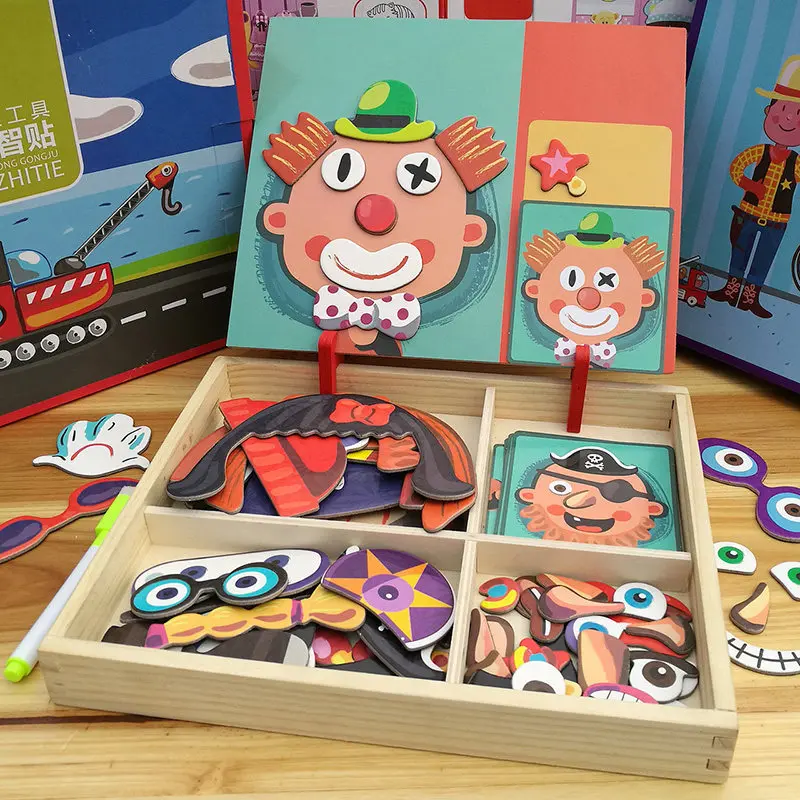 Young CHILDREN'S Wood Magnetic GIRL'S Baby 4 Men's Jigsaw Puzzle 5 Early Education Gift 21-3-6-Year-Old Interests Figure