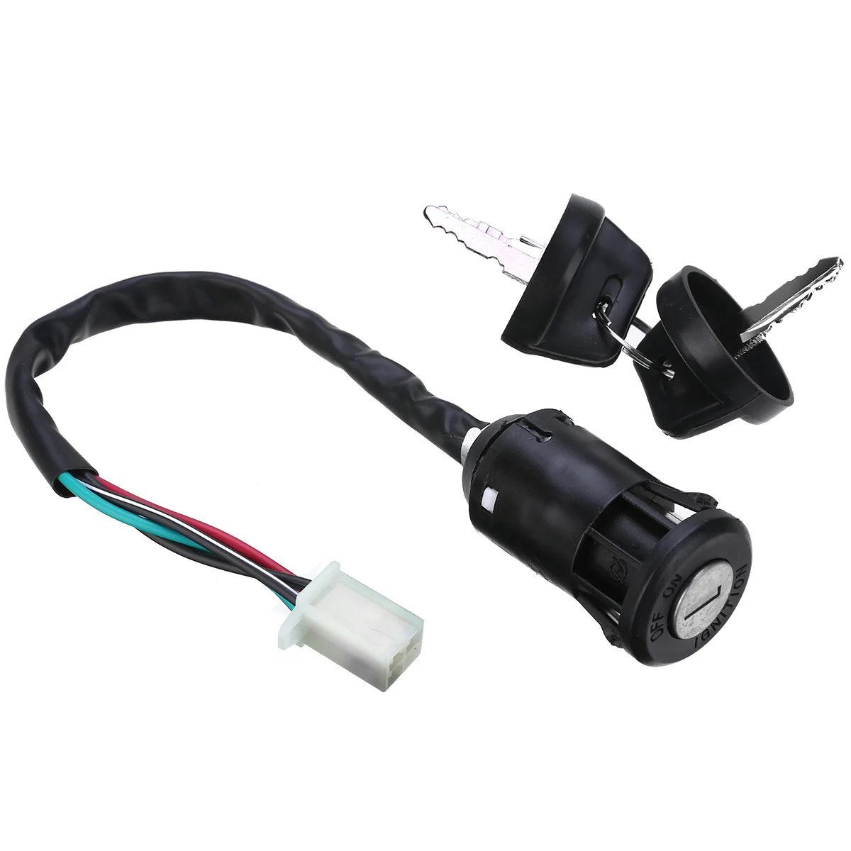 For ATV Go Kart Motorcycle 1pc 4 Wires Universal 2 Ignition Keys Start Switch Door Lock Key Motorcycle Accessories Mayitr