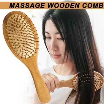 

Wholesale Bamboo Massage Hair Comb Airbag Cushion Anti-Static Hair Brush Comb Tool Bamboo Natural Rubber Carbonized Combs M3