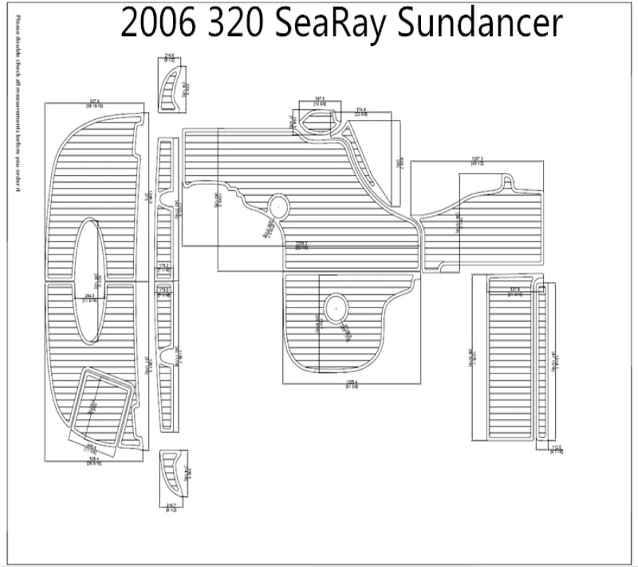 2006 SeaRay Sundancer 320 Плавающая Платформа и лодка в кабине EVA тик настил 1/" 6 мм