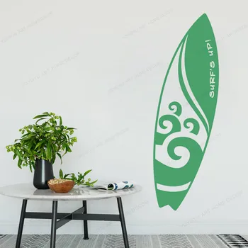 

Wave Surfboard Wall Decal surfing wall sticker vinyl surfer home decor removable wall art mural HJ798