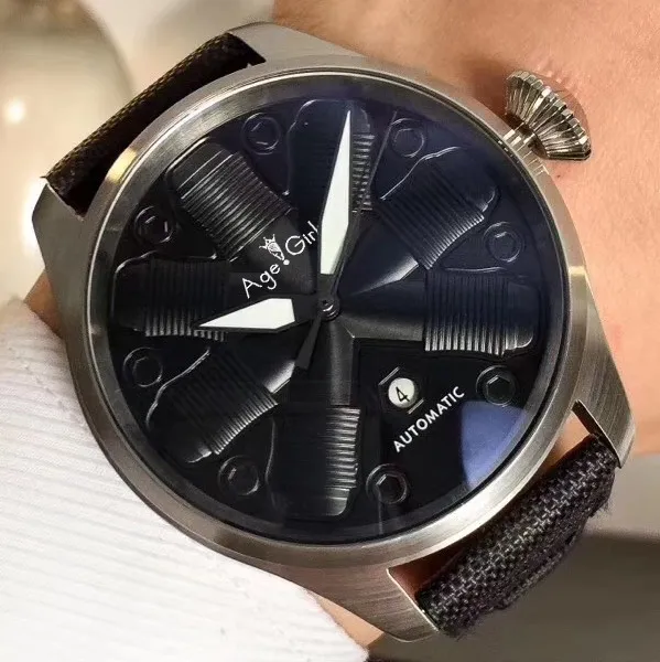 

Luxury Brand New Men Automatic Mechanical Pilot Navy Limited Stainless Steel Sapphire Silver Grey Black White Leather Date Watch