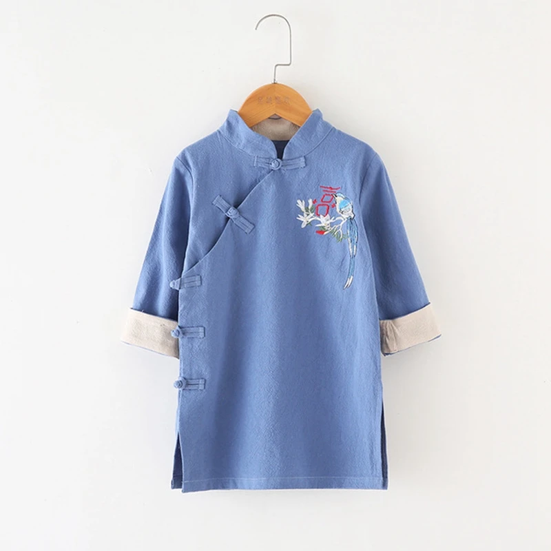 Длинная детская одежда из хлопка и льна; костюм для мальчиков; Hanfu; сезон весна-осень; детская одежда для национального шоу; костюм Тан