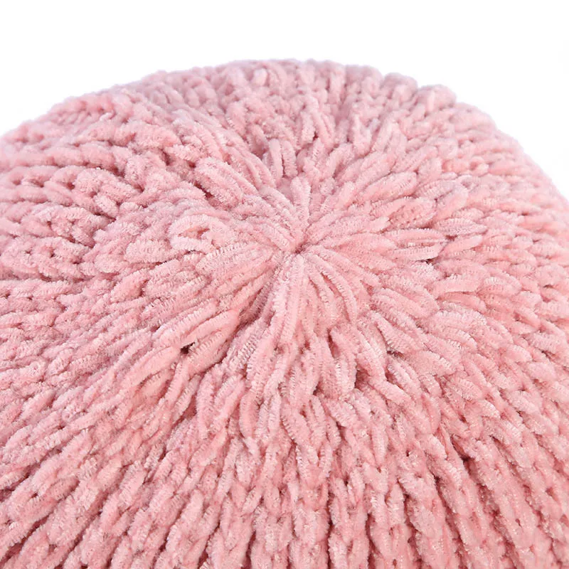 Women Knitted Wool Bucket Hat Autumn Winter Girls Casual Elegant Cap Solid Color Fisherman Hat Warm Beanie
