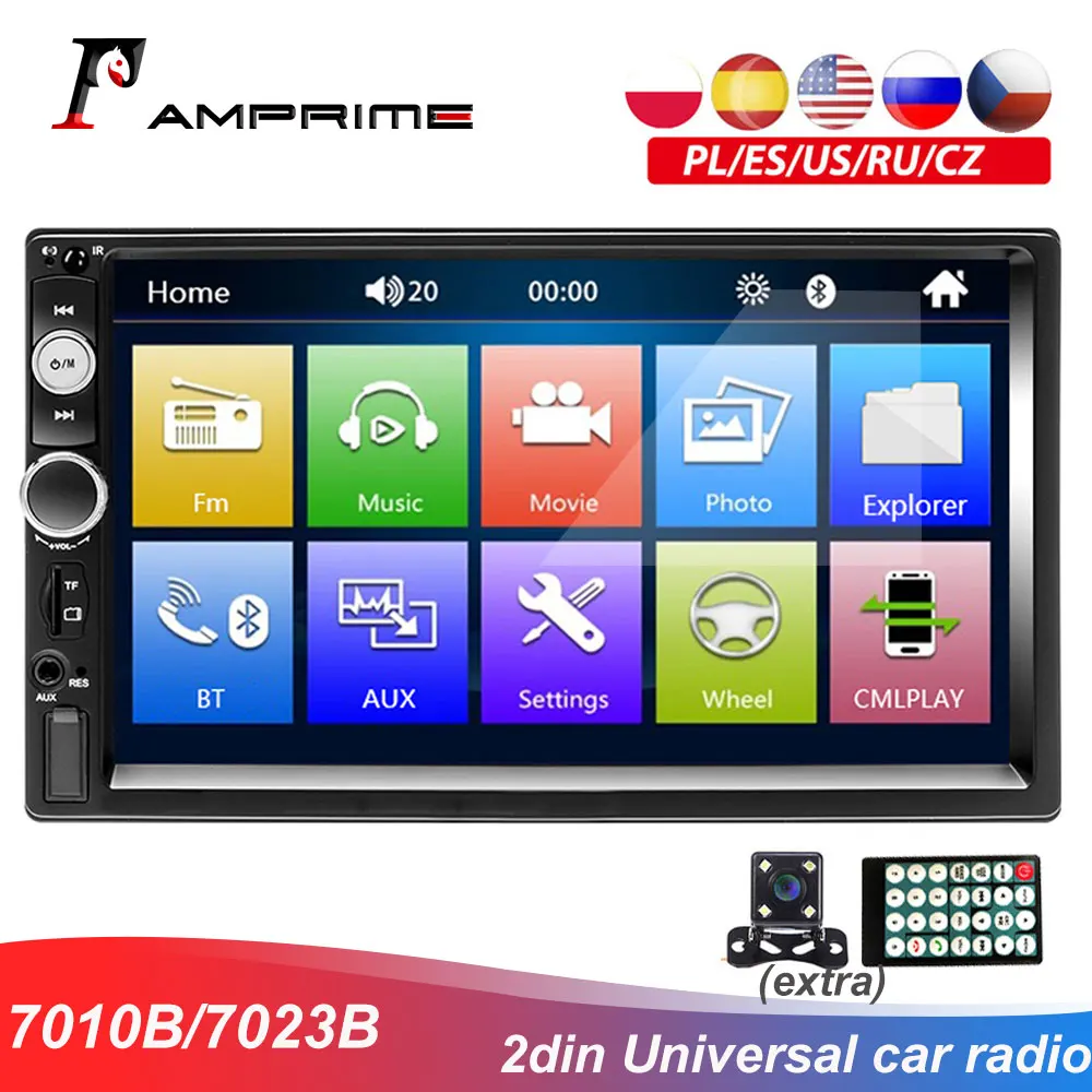 Автомобильный мультимедийный плеер AMPrime 2 din 7 ''сенсорный экран Bluetooth