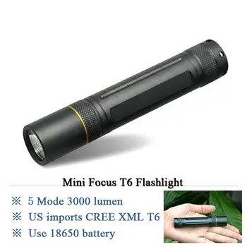 

2017new mini led rechargeable flashlight torch cree xml t6 flash light tactical 18650 battery waterproof camping hunting lantern