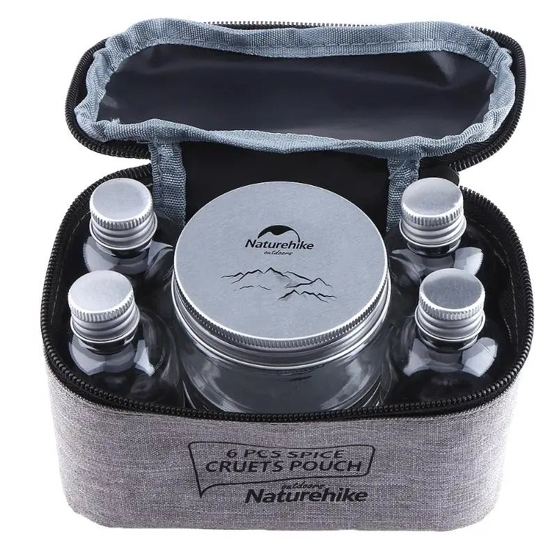 

Picnic Supplies Seasoning Box Combination Camping Tools 6/8 Pcs/set Condiment Bottles Spice Cruets Pouch Portable BBQ Utensils