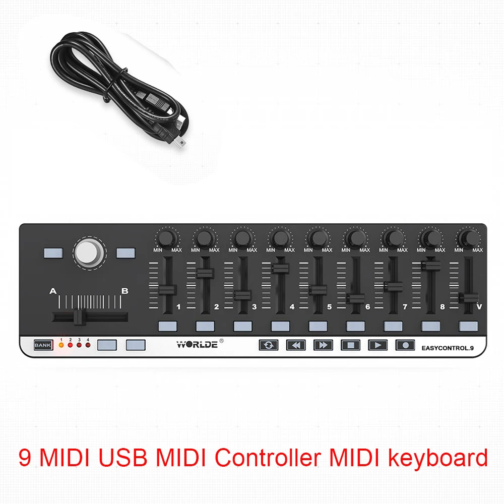 Worlde Easy Control.9 MIDI Control ler keyboard 9 Portable Mini USB Slim-Line | Спорт и