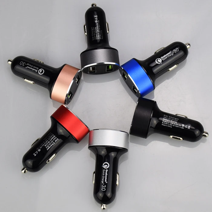Быстрое Автомобильное зарядное устройство 2 usb порта с светодиодный дисплей Вольтметр для смартфона