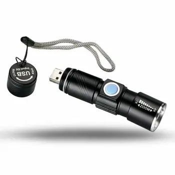 

Rechargeable 3000LM Q5 LED Flashlight Zoomable Adjustable Mini Torch with USB Cable Camping/Hunting/Biking