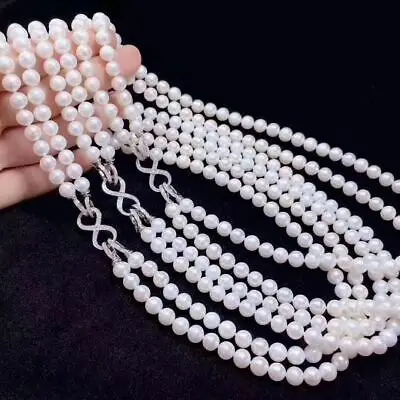 Два strand9-10mm Южное море Белое Круглое Жемчужное ожерелье 1"-19"